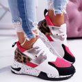 Women's Platform Sneakers - Mixed-Color Design