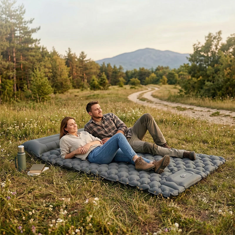 Sleeping Pad - Inflatable Camping Mat with Pillow