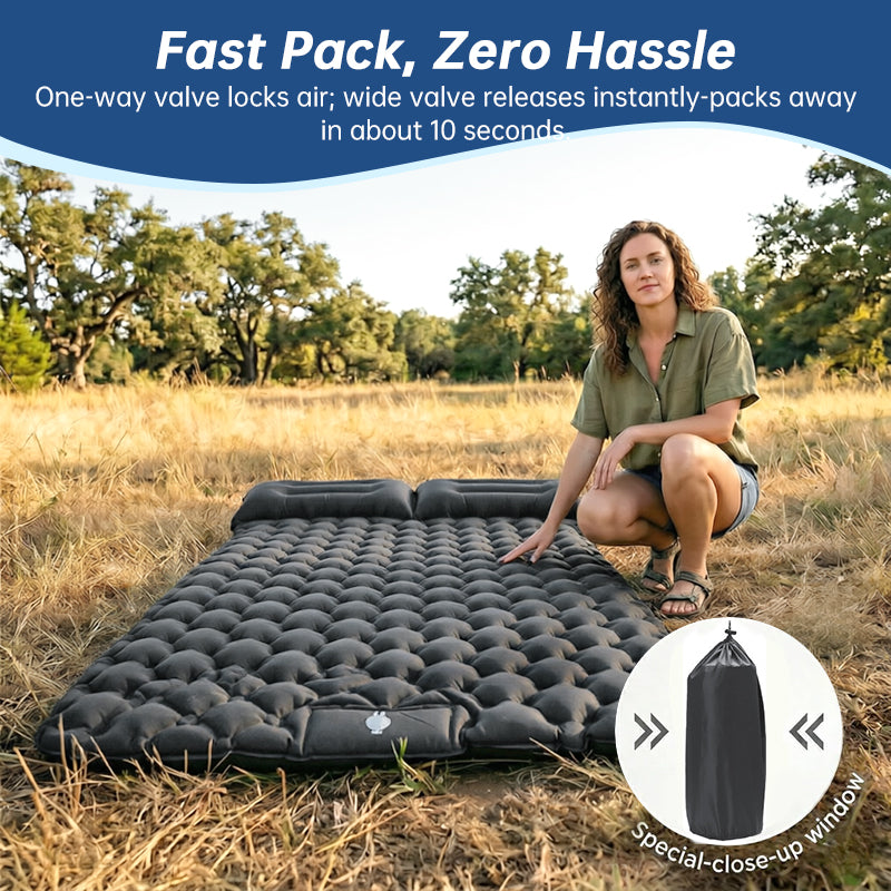 Sleeping Pad - Inflatable Camping Mat with Pillow
