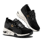 Women's Platform Sneakers - Mixed-Color Design