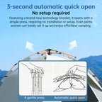 Camping Tent - 3–4 Person Pop-Up Shelter