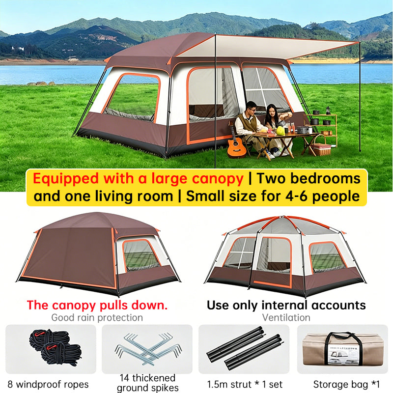 Camping Tent - 4-6 Person Two-Room Shelter