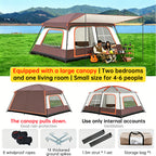 Camping Tent - 4-6 Person Two-Room Shelter