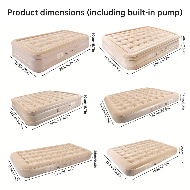 Camping Air Mattress - Built-In Pump Design