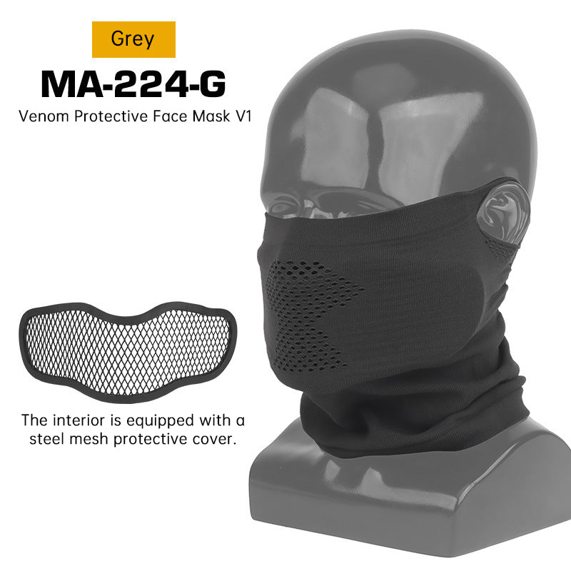 Airsoft Mesh Mask - Half-Face Mask with Neck Gaiter