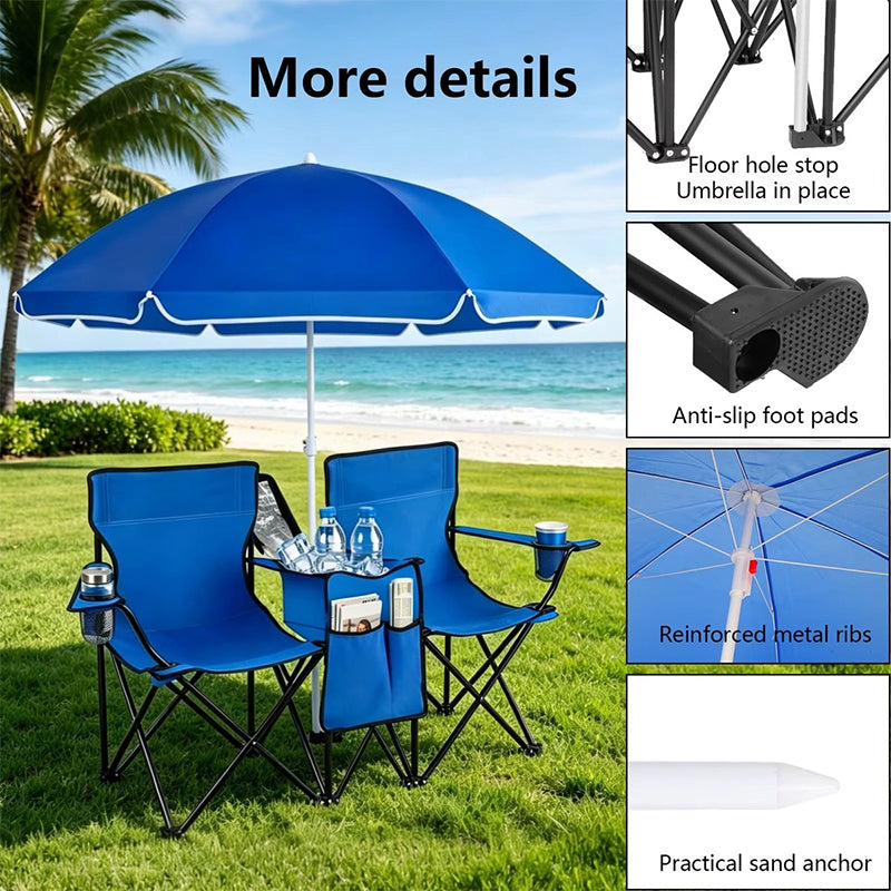 Camping Loveseat - Double Chair with Canopy