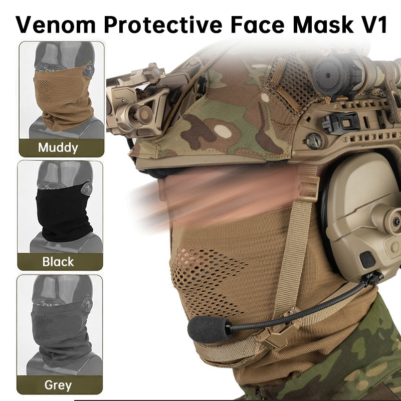 Airsoft Mesh Mask - Half-Face Mask with Neck Gaiter