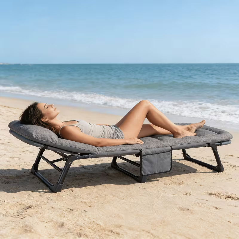 Camping Chair - Folding Seat with Side Pocket