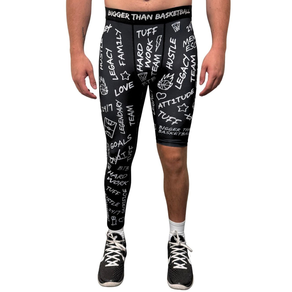 Emotions - Single-Leg Compression Tights - Right - Black - product view 2