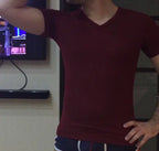 Men's Training T-Shirt - V-Neck Short-Sleeve Top