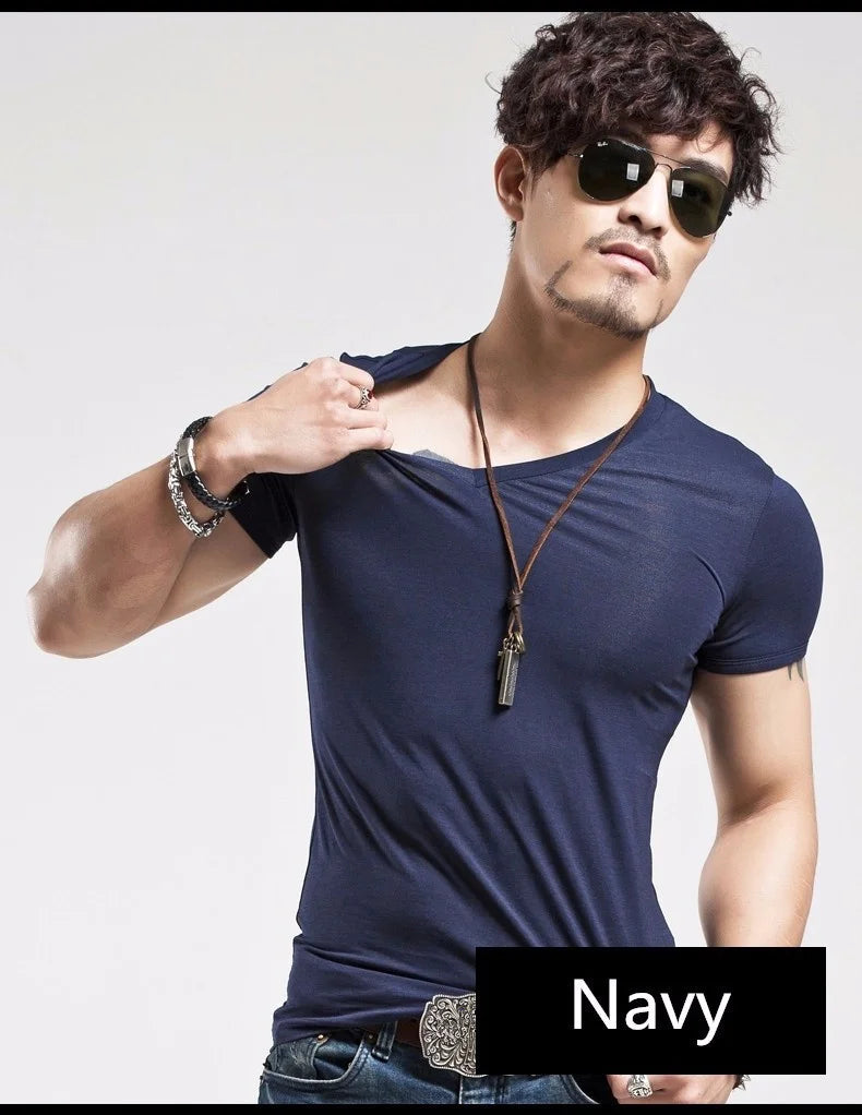 Men's Training T-Shirt - V-Neck Short-Sleeve Top
