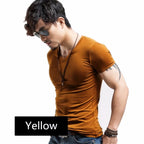Men's Training T-Shirt - V-Neck Short-Sleeve Top