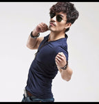 Men's Training T-Shirt - V-Neck Short-Sleeve Top