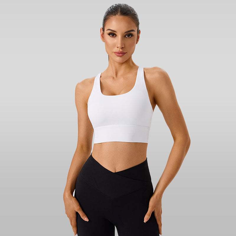Women's Sports Bra - Cross-Back Seamless Top