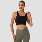 Women's Sports Bra - Cross-Back Seamless Top