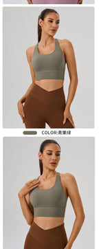 Women's Sports Bra - Cross-Back Seamless Top