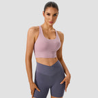 Women's Sports Bra - Cross-Back Seamless Top