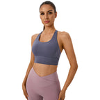 Women's Sports Bra - Cross-Back Seamless Top