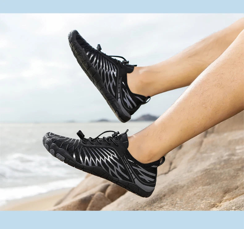 Men's Water Shoes - Mesh Lace-Up Aqua Shoes