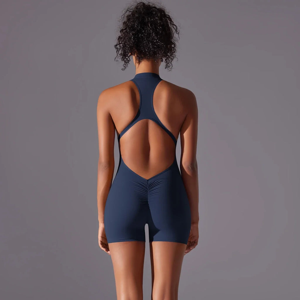 Women's Gym Jumpsuit – Backless Push – Up Style