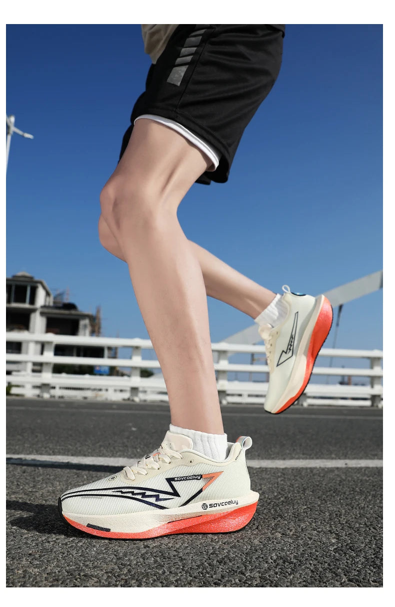 Men's Running Shoes - Air-Mesh Lace-Up Pair