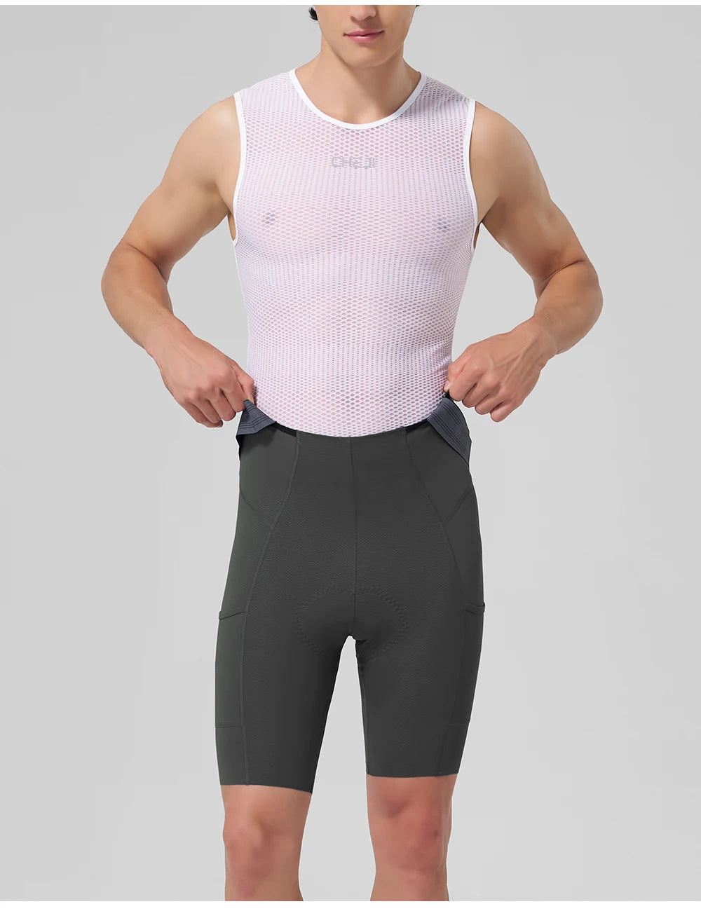 Men's Cycling Bib Shorts - Nylon Stretch Riding Shorts