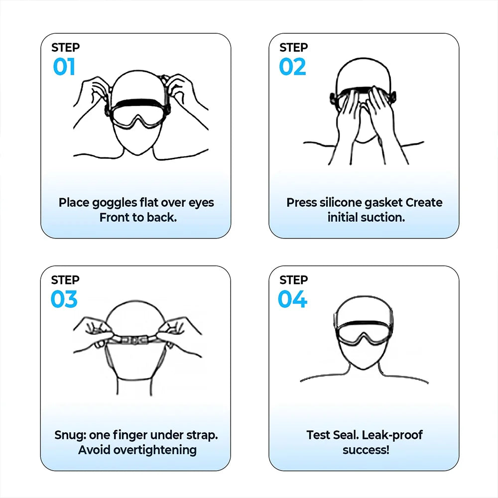 Women's Swim Goggles - Wide-View Adjustable Pair