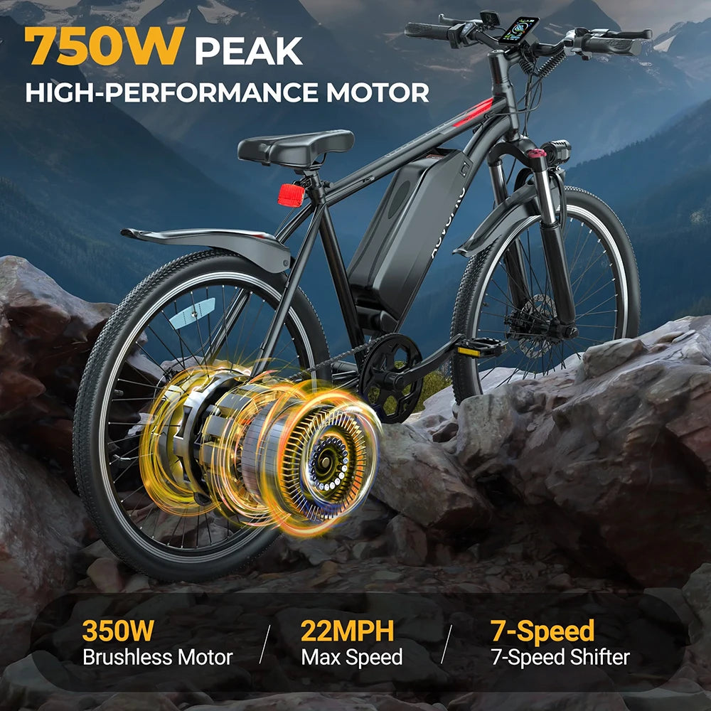 Electric Bicycle - 26-Inch Battery-Powered Bike