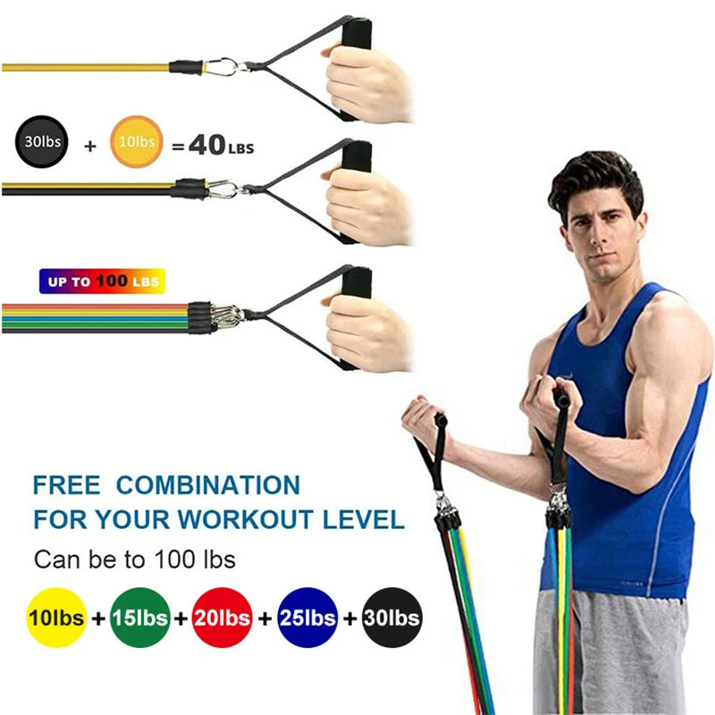 Resistance Band Set - 11-Piece Multi-Level Kit