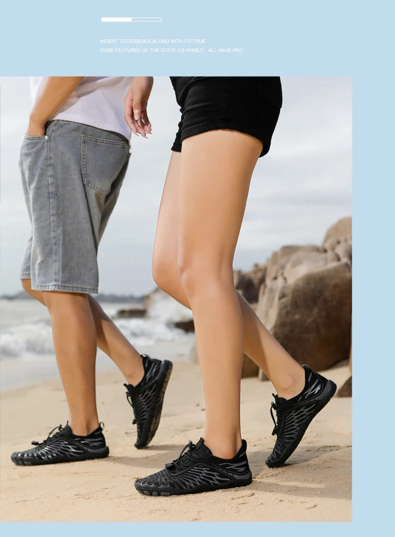Men's Water Shoes - Mesh Lace-Up Aqua Shoes