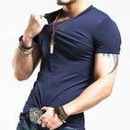 Men's Training T-Shirt - V-Neck Short-Sleeve Top