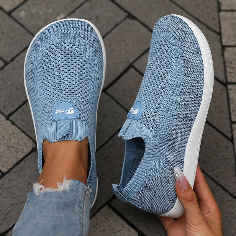Women's Walking Shoes - Wide-Toe Slip-On Pair
