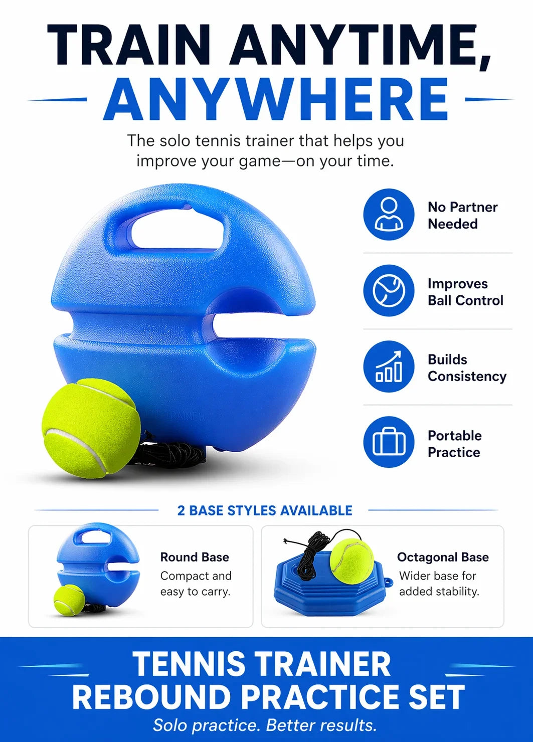Tennis Trainer - Rebound Ball Practice Set
