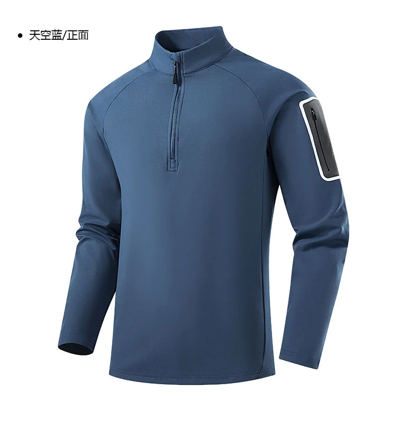 Men's Pullover - Three-Quarter-Sleeve Polyester Top