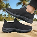 Men's Walking Shoes - Slip-On Mesh Sneakers