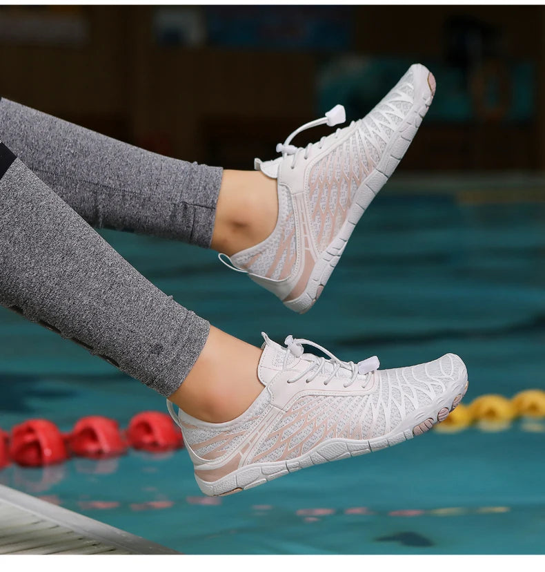 Men's Water Shoes - Mesh Lace-Up Aqua Shoes