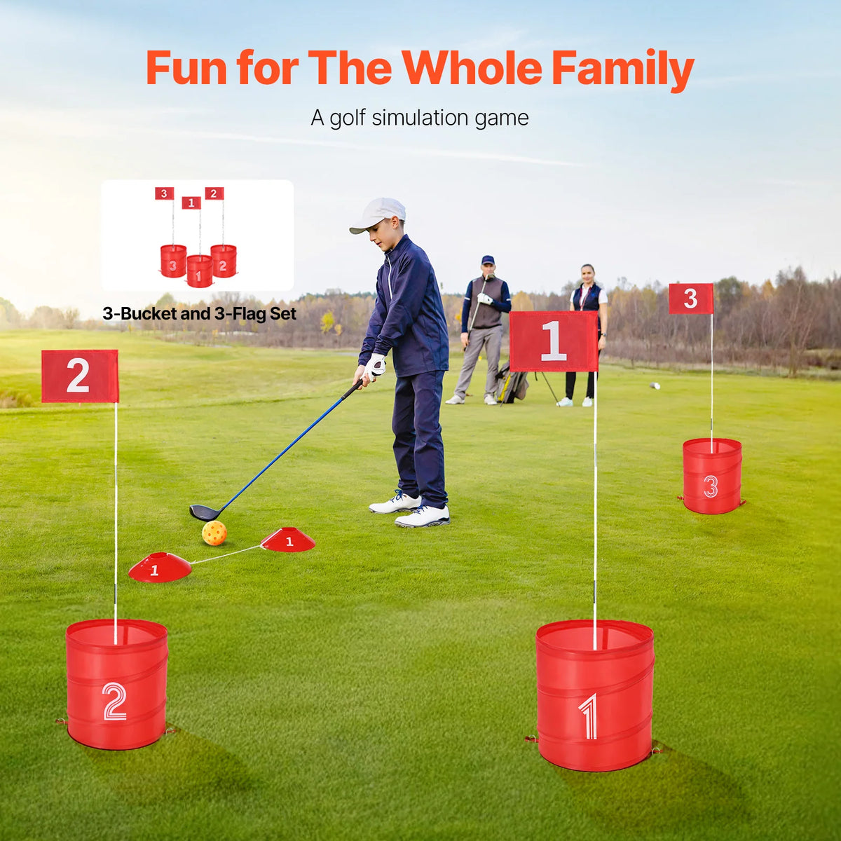 Backyard Golf Game - Portable Bucket Course Set