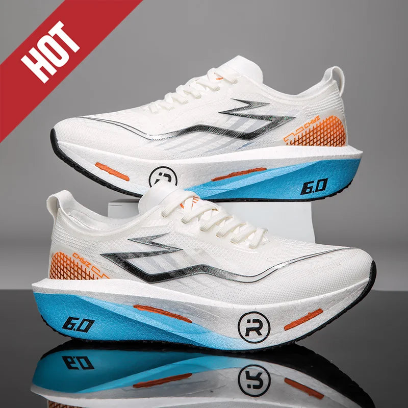 Men's Running Shoes - Air-Mesh Lace-Up Pair