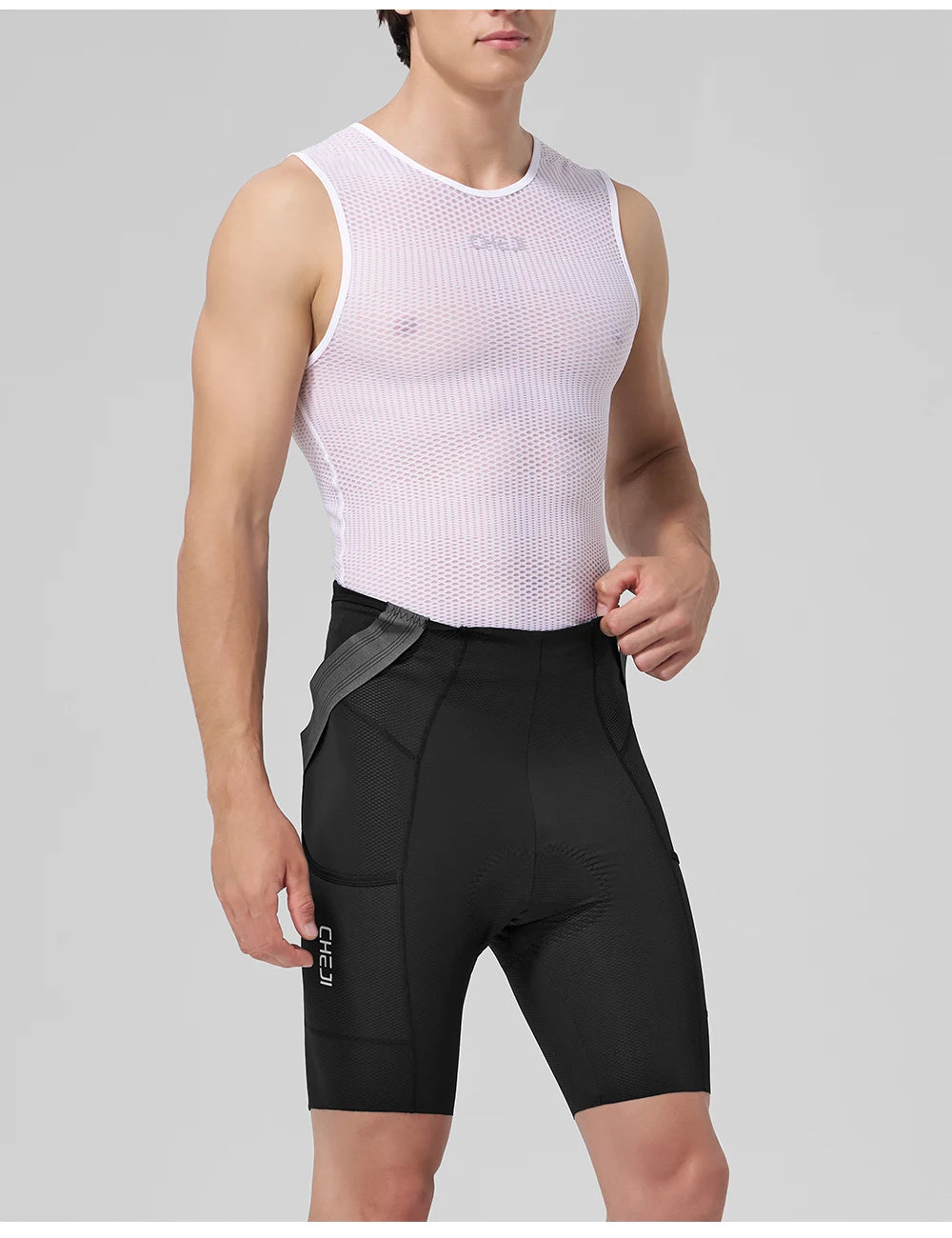Men's Cycling Bib Shorts - Nylon Stretch Riding Shorts