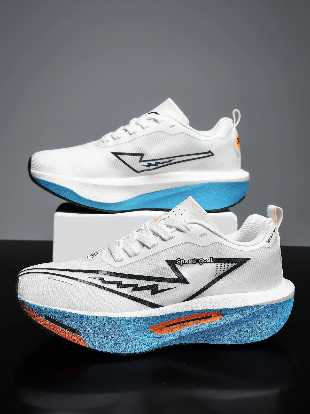 Men's Athletic Shoes - Mesh Lace-Up Pair