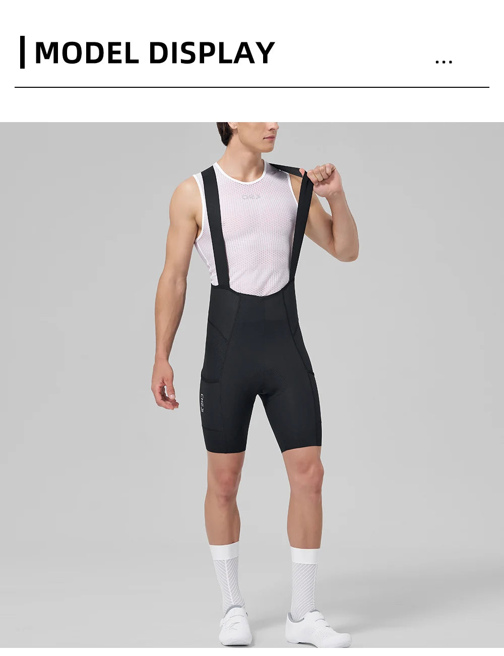 Men's Cycling Bib Shorts - Nylon Stretch Riding Shorts