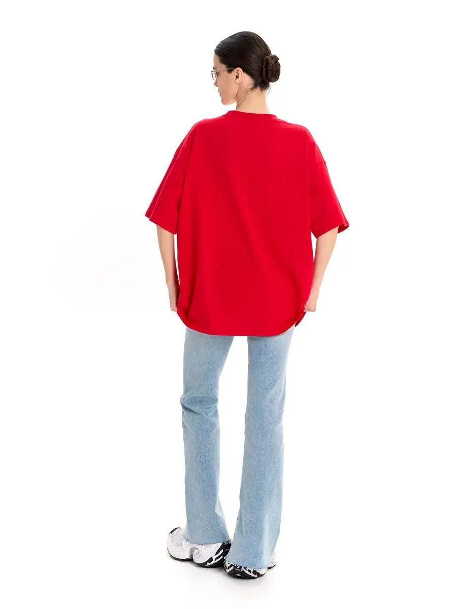 Duck Print Oversized Cotton T-Shirt – Loose Fit - product view 13