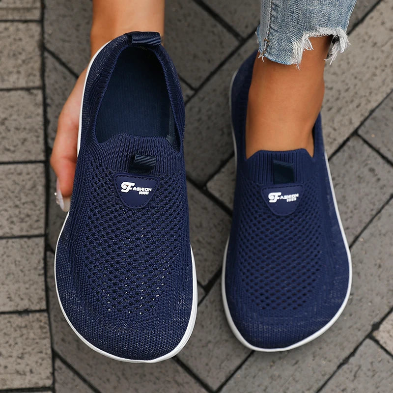 Women's Walking Shoes - Wide-Toe Slip-On Pair