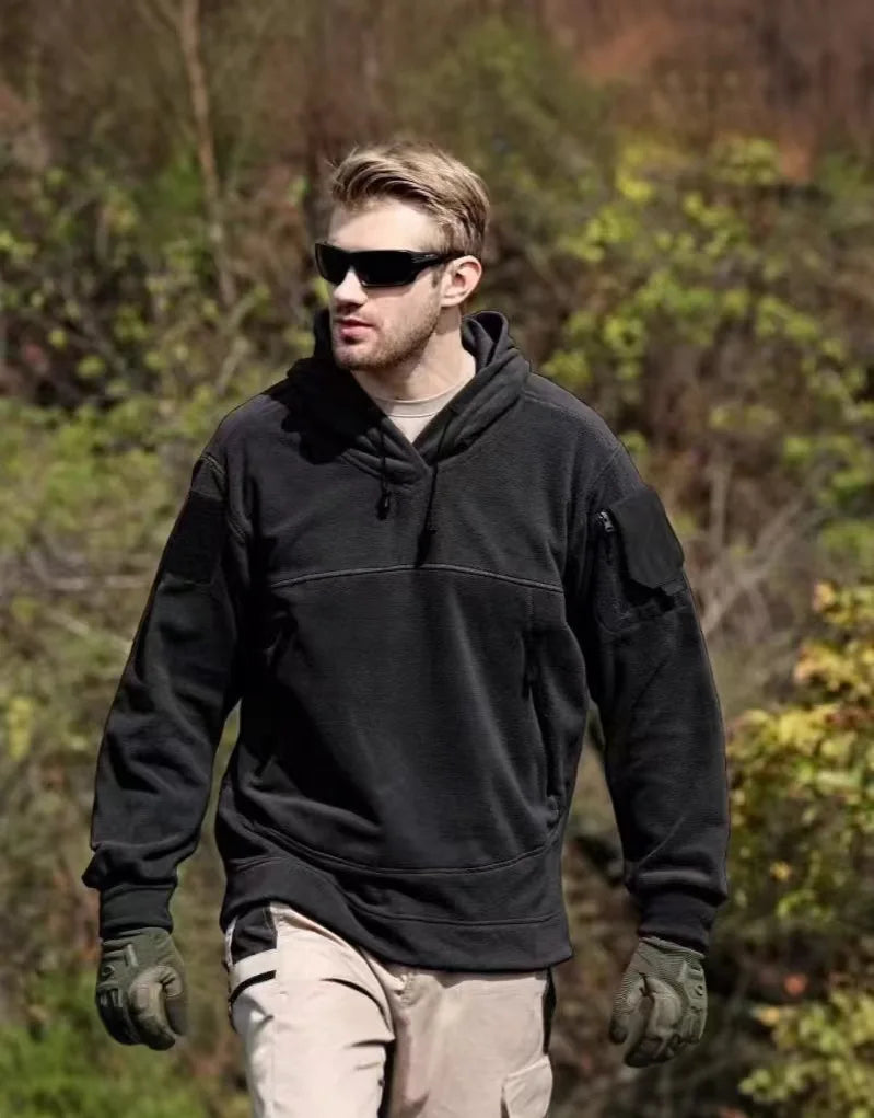 Men's Outdoor Hoodie - Multi-Pocket Warm Layer