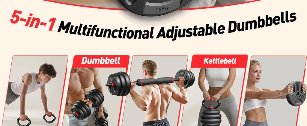 Adjustable Weight Set - 5-in-1 Free Weight System