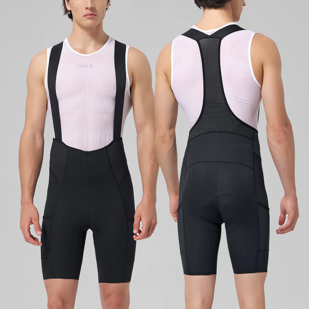 Men's Cycling Bib Shorts - Nylon Stretch Riding Shorts