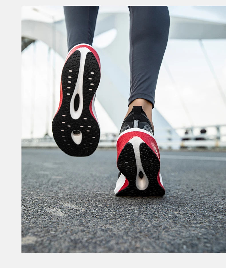 Men's Running Shoes - Air-Mesh Lace-Up Pair