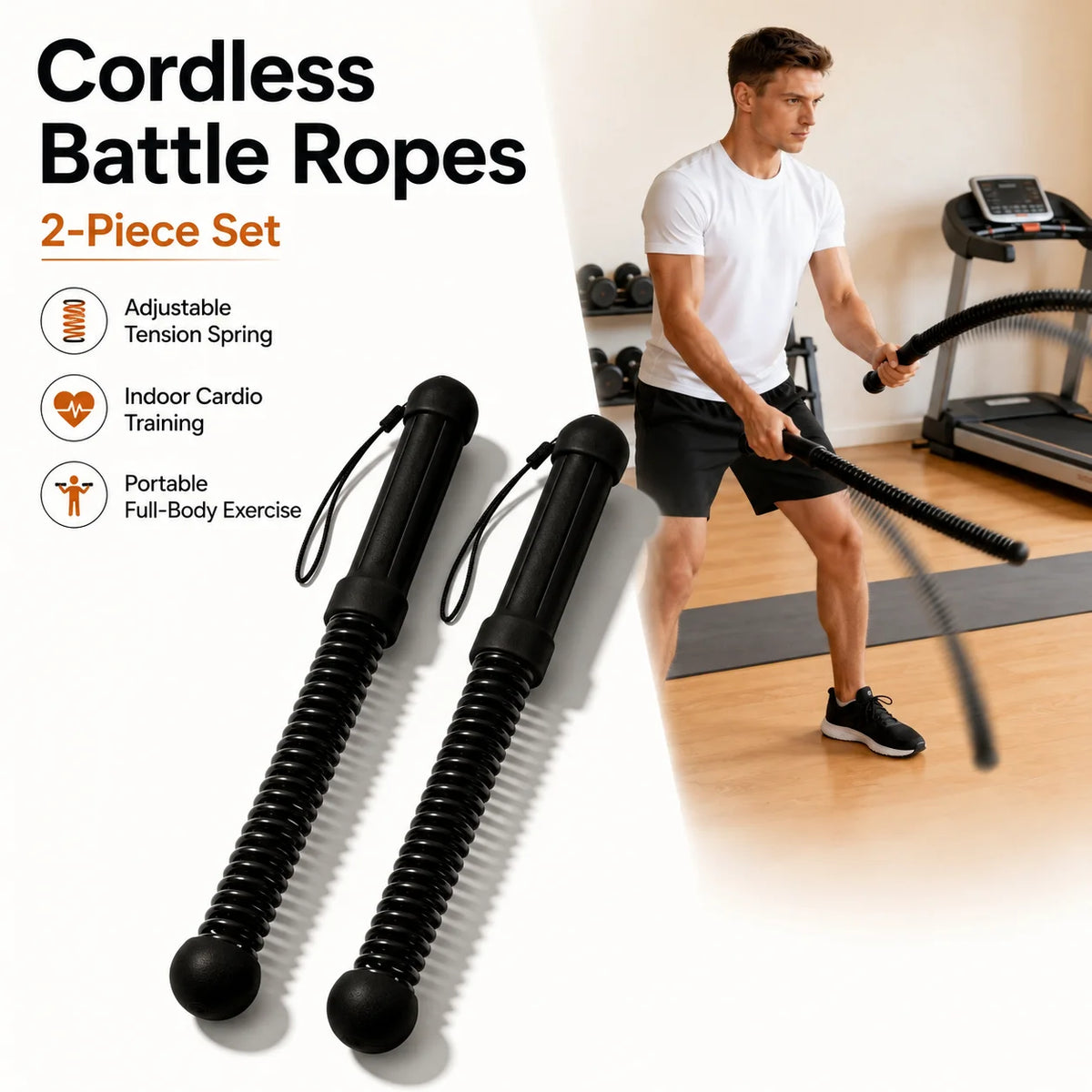 Battle Ropes - Cordless Spring Resistance Pair