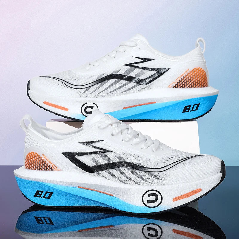 Men's Running Shoes - Air-Mesh Lace-Up Pair