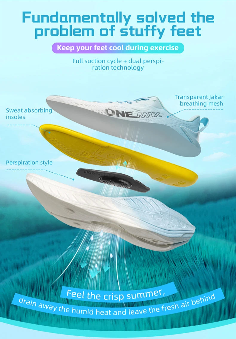 Running Shoes - Air-Mesh Lace-Up Pair